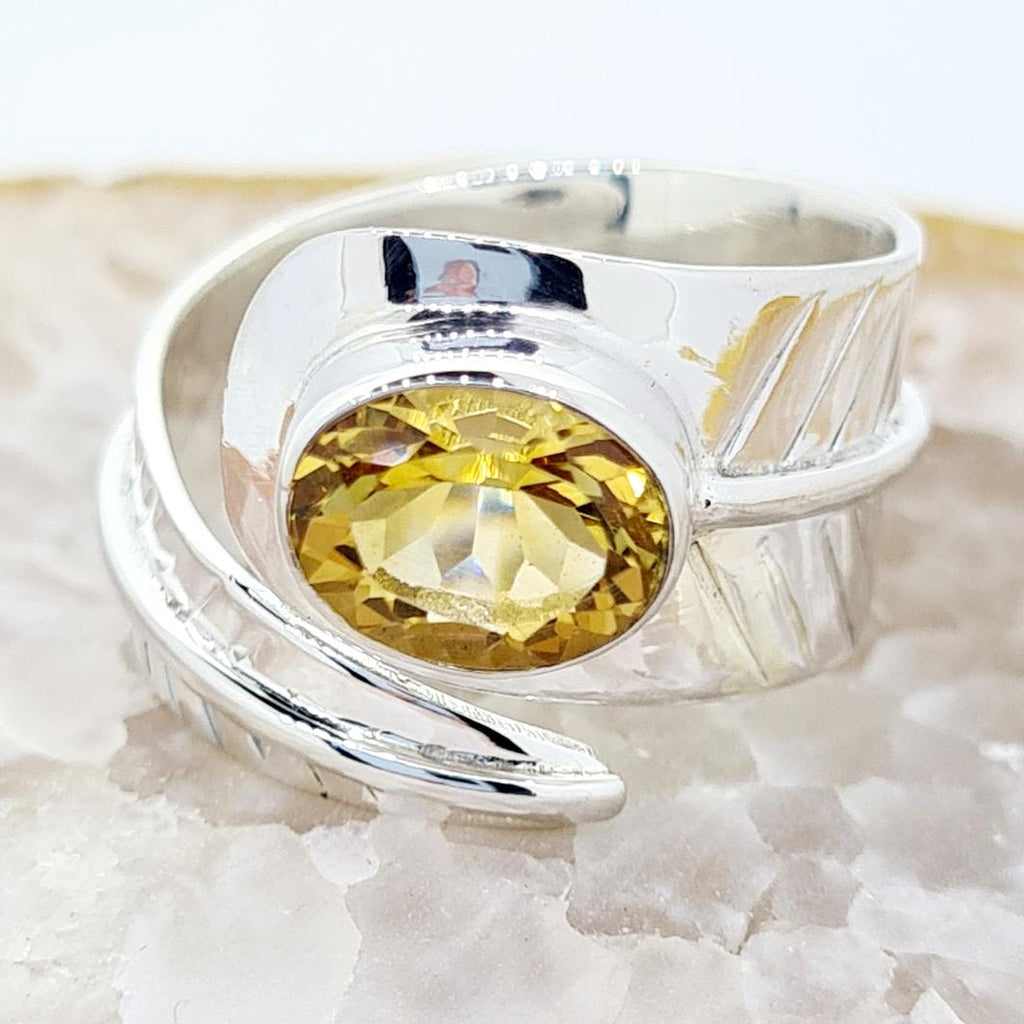 Citrine SS Ring - Spiritess Gifts