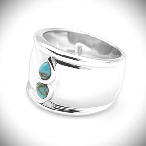 Open image in slideshow, Sterling Silver Wide Band Ring
